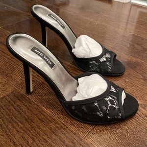 Nine West Black Lace Mules